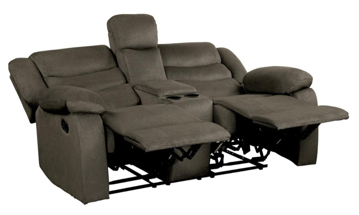 Discus Double Reclining Loveseat in Brown 9526BR-2 - Home Discount Furniture - NJ-linden