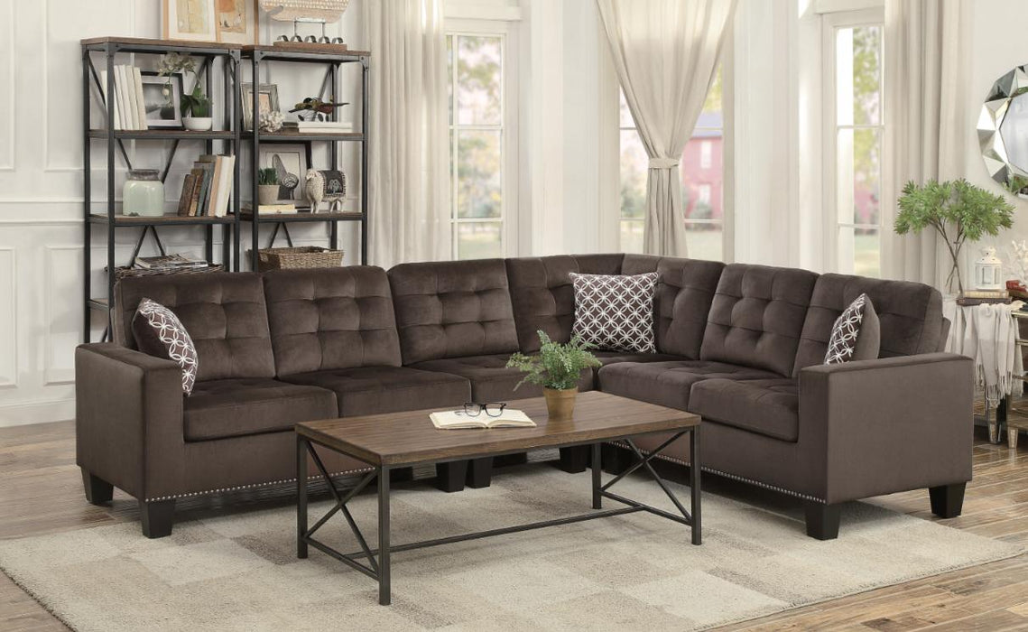 Lantana 2-Piece Reversible Sectional in Chocolate 9957CH*SC - Home Discount Furniture - NJ-linden