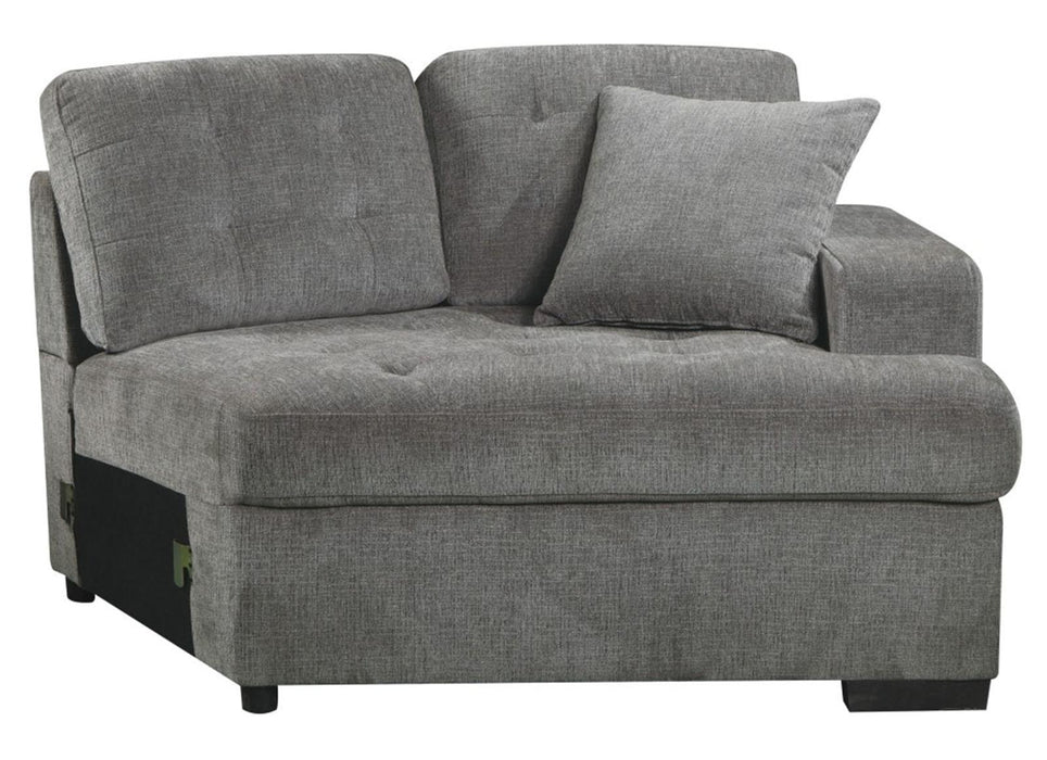 Logansport Right Side Cuddler with 1 Pillow in Gray 9401GRY-RU - Home Discount Furniture - NJ-linden