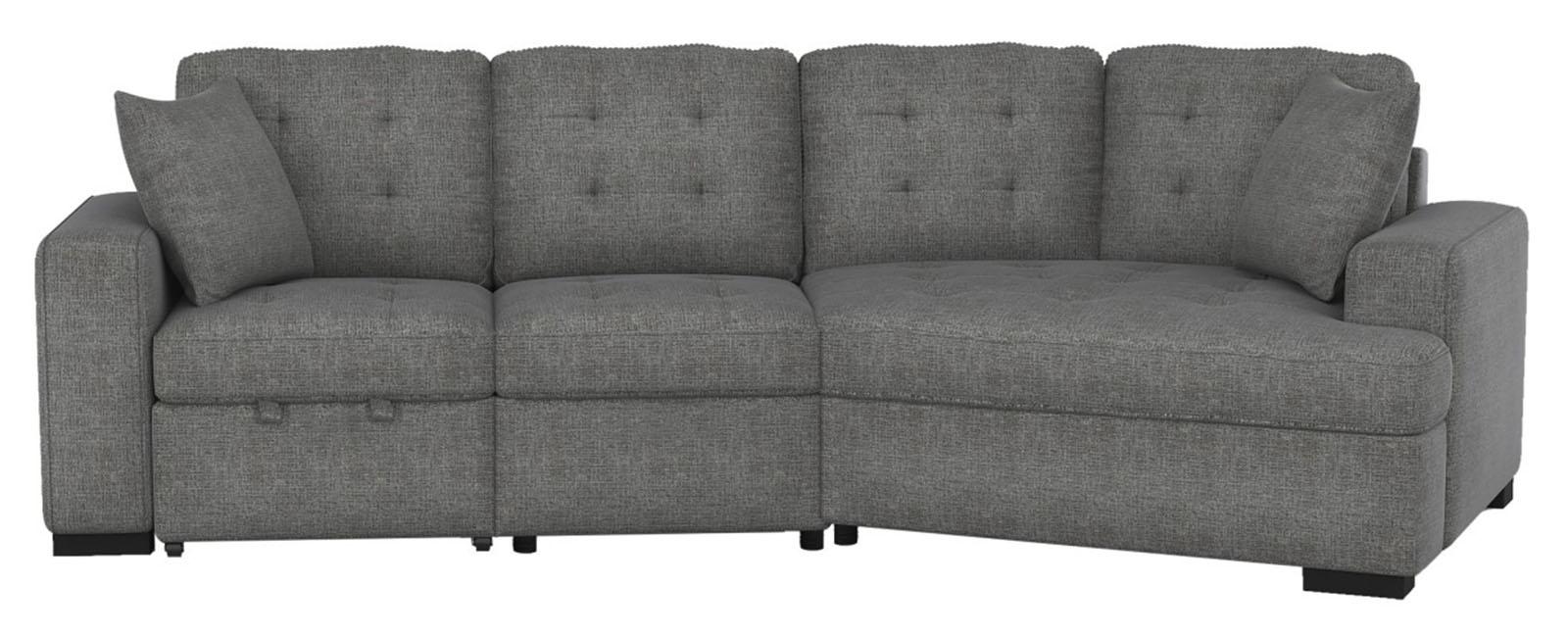 Logansport Right Side Cuddler with 1 Pillow in Gray 9401GRY-RU - Home Discount Furniture - NJ-linden
