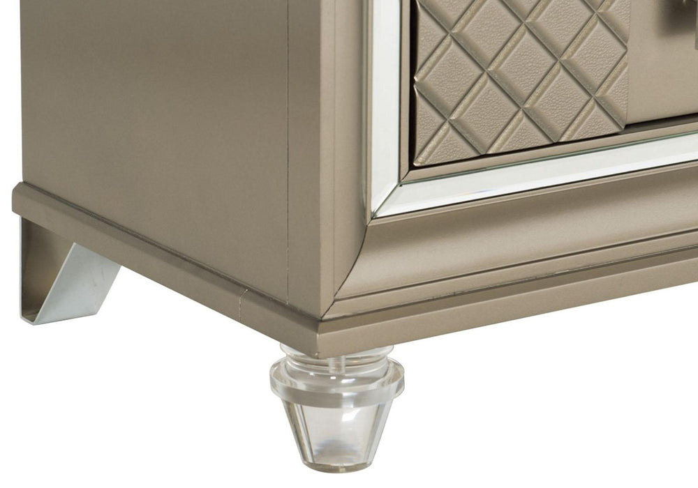 Loudon 2 Drawer Nightstand in Champagne Metallic 1515-4 - Home Discount Furniture - NJ-linden