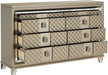 Loudon 8 Drawer Dresser in Champagne Metallic 1515-5 - Home Discount Furniture - NJ-linden