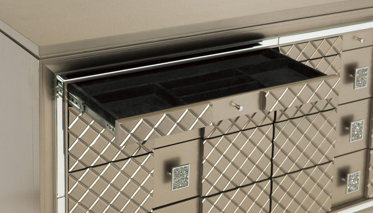 Loudon 8 Drawer Dresser in Champagne Metallic 1515-5 - Home Discount Furniture - NJ-linden