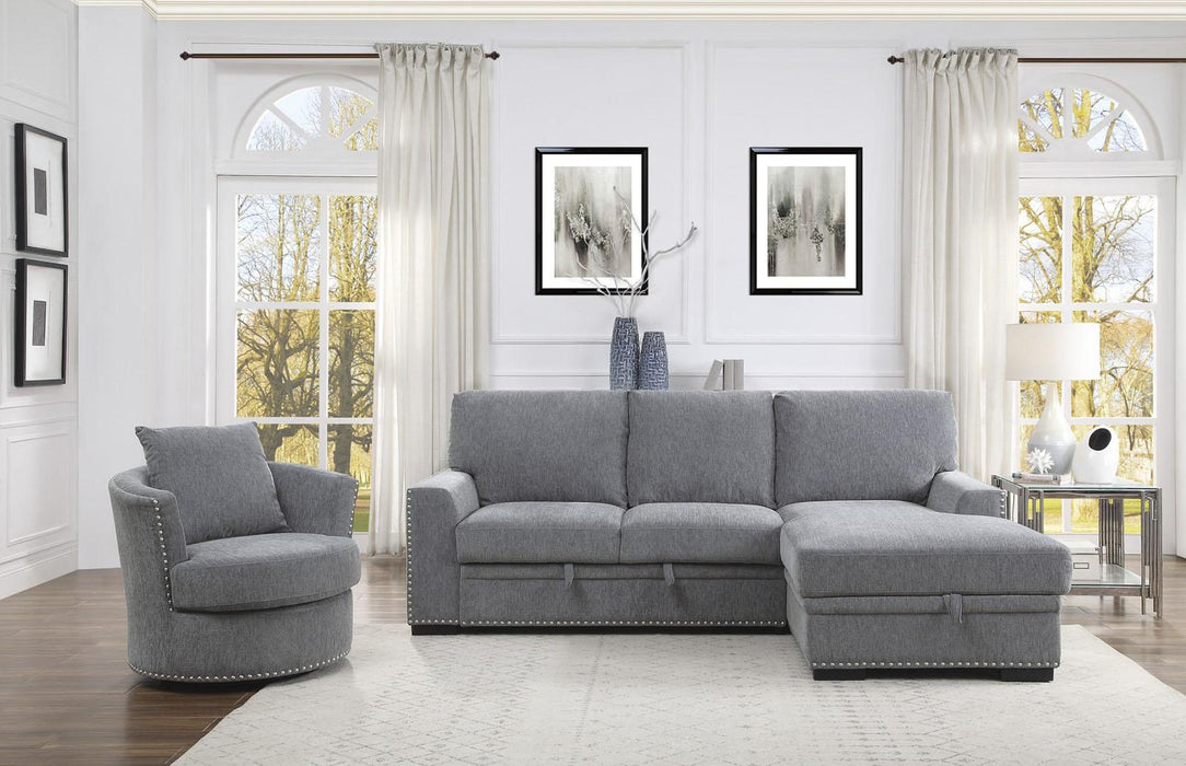 Morelia Swivel Chair in Dark Gray 9468DG-1 - Home Discount Furniture - NJ-linden