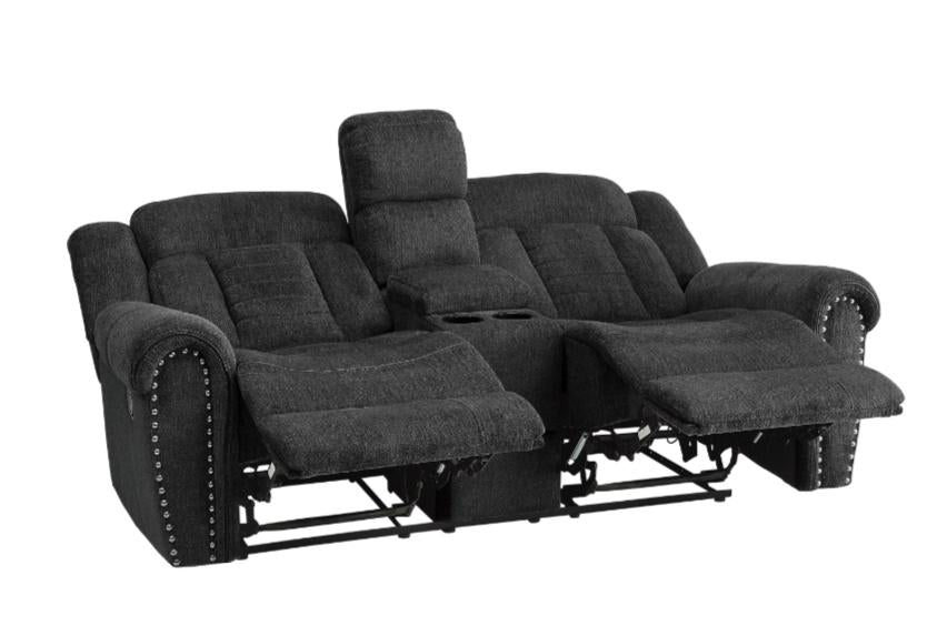 Nutmeg Double Reclining Loveseat in Charcoal Gray 9901CC-2 - Home Discount Furniture - NJ-linden