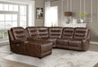 Putnam Power Armless Reclining Chair in Brown 9405BR-ARPW - Home Discount Furniture - NJ-linden