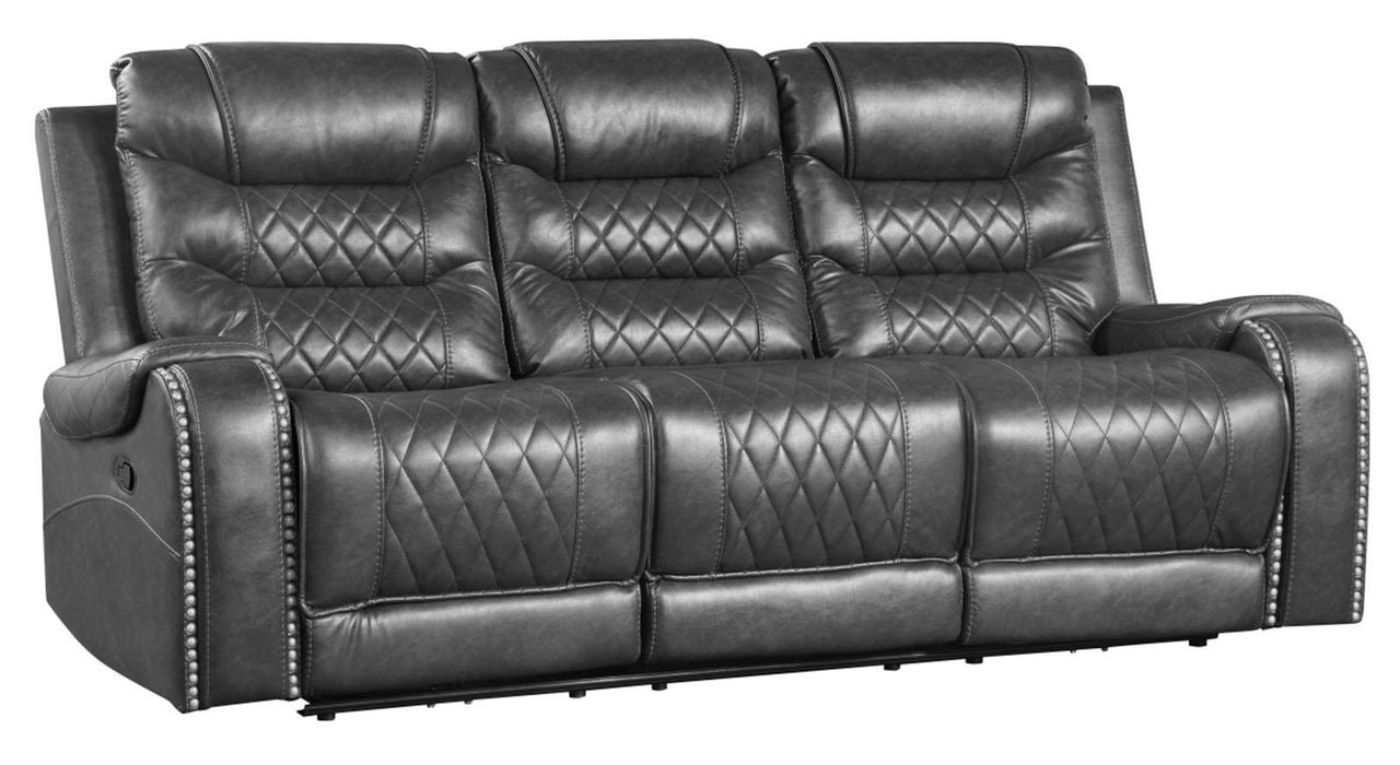 Putnam Double Reclining Sofa with Drop-Down in Gray 9405GY-3 - Home Discount Furniture - NJ-linden