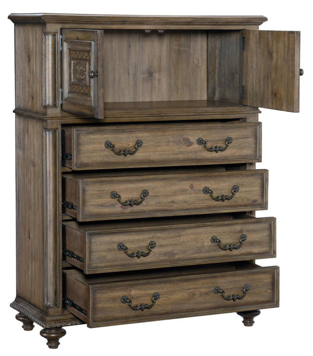 Rachelle 4 Drawer Chest in Weathered Pecan 1693-9 - Home Discount Furniture - NJ-linden