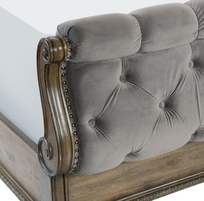 Rachelle Queen Sleigh Bed in Weathered Pecan 1693-1* - Home Discount Furniture - NJ-linden