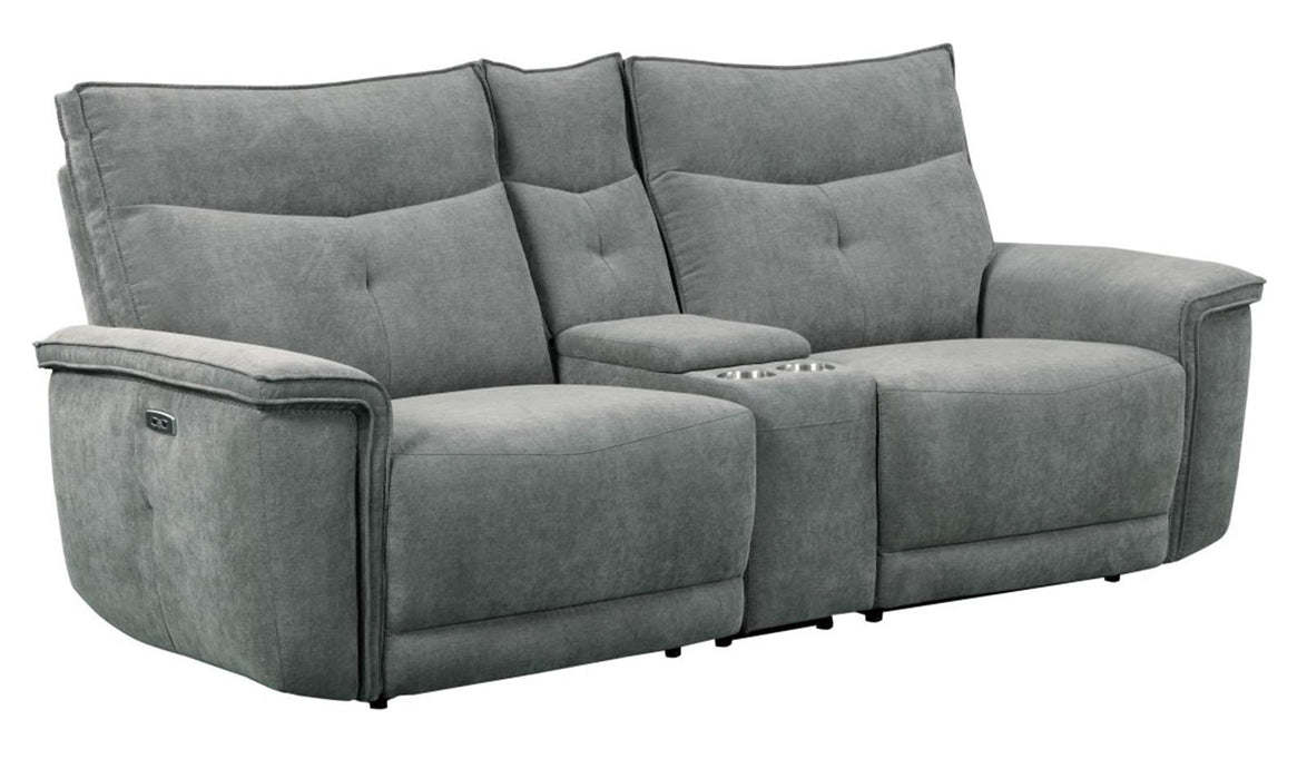 Tesoro Power Double Reclining Loveseat in Dark Gray 9509DG-2CNPWH* - Home Discount Furniture - NJ-linden