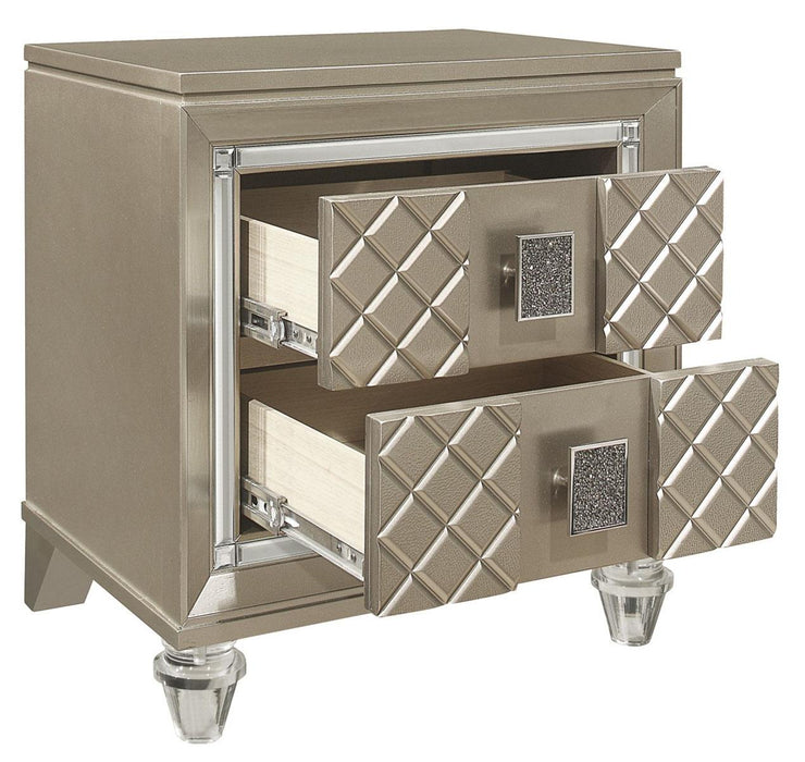 Youth Loudon 2 Drawer Nightstand in Champagne Metallic B1515-4 - Home Discount Furniture - NJ-linden