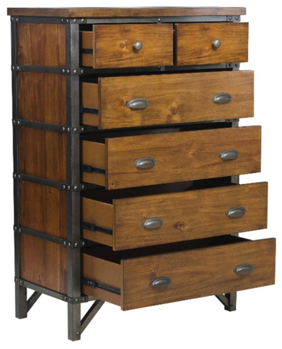 Holverson Chest in Rustic Brown & Gunmetal 1715-9 - Home Discount Furniture - NJ-linden