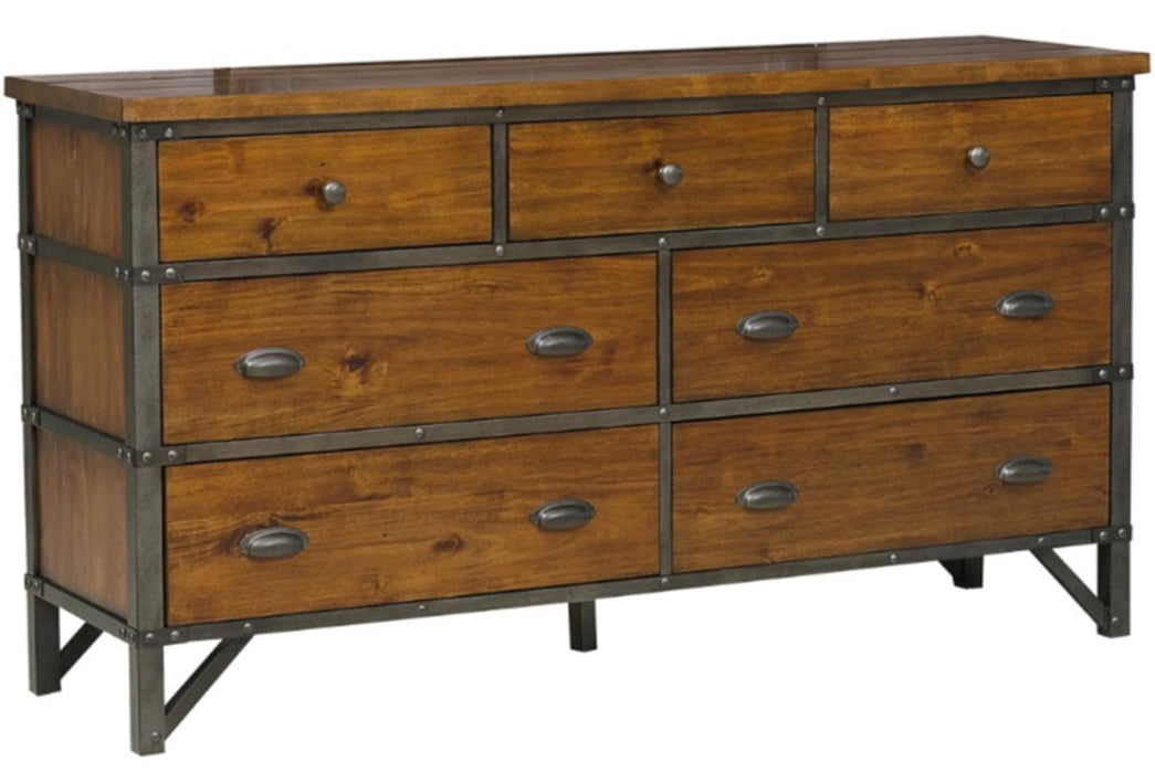 Holverson Dresser in Rustic Brown & Gunmetal 1715-5 - Home Discount Furniture - NJ-linden
