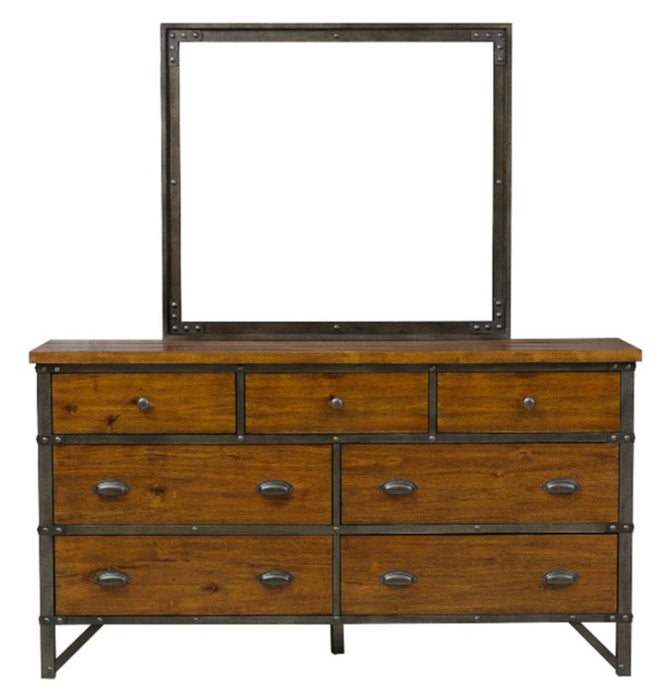 Holverson Dresser in Rustic Brown & Gunmetal 1715-5 - Home Discount Furniture - NJ-linden