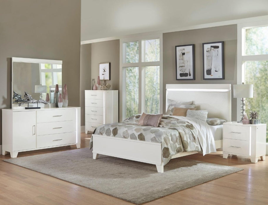 Kerren Queen Platform Bed in White 1678W-1* - Home Discount Furniture - NJ-linden