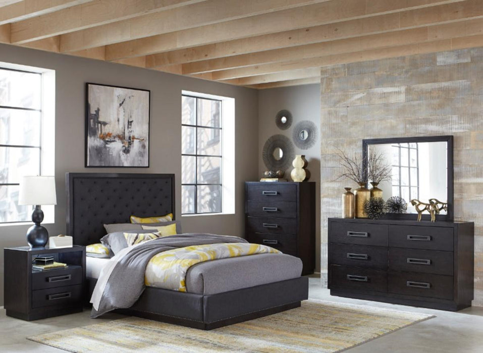 Larchmont King Upholstered Platform Bed in Charcoal 5424K-1EK* - Home Discount Furniture - NJ-linden