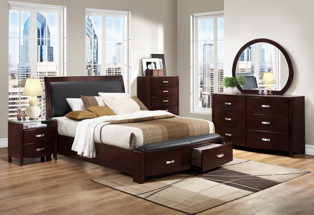Lyric King Sleigh Storage Bed in Dark Espresso 1737KNC-1EK - Home Discount Furniture - NJ-linden