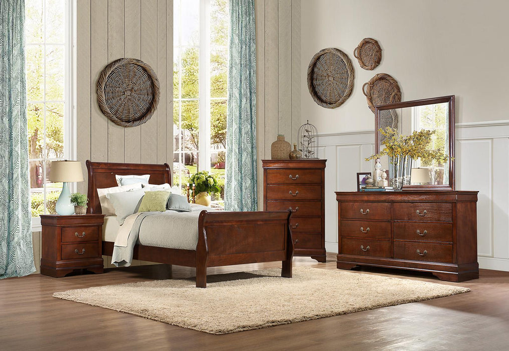 Mayville Full Sleigh Bed in Brown Cherry 2147F-1 - Home Discount Furniture - NJ-linden