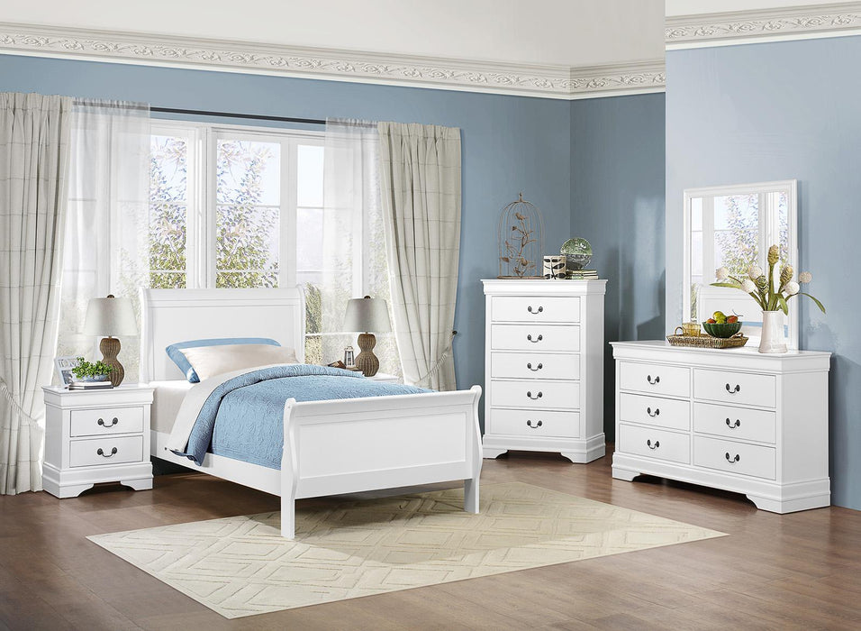 Mayville Twin Sleigh Bed in White 2147TW-1 - Home Discount Furniture - NJ-linden