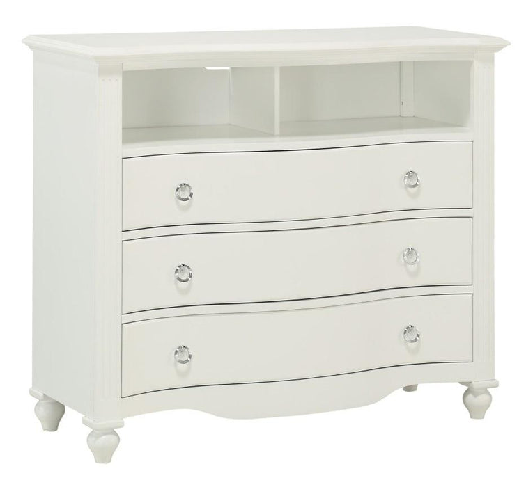 Meghan 3 Drawer Media Chest in White 2058WH-11 - Home Discount Furniture - NJ-linden