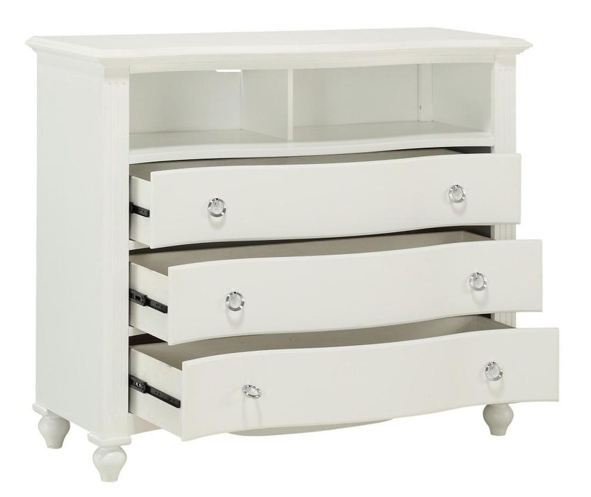 Meghan 3 Drawer Media Chest in White 2058WH-11 - Home Discount Furniture - NJ-linden