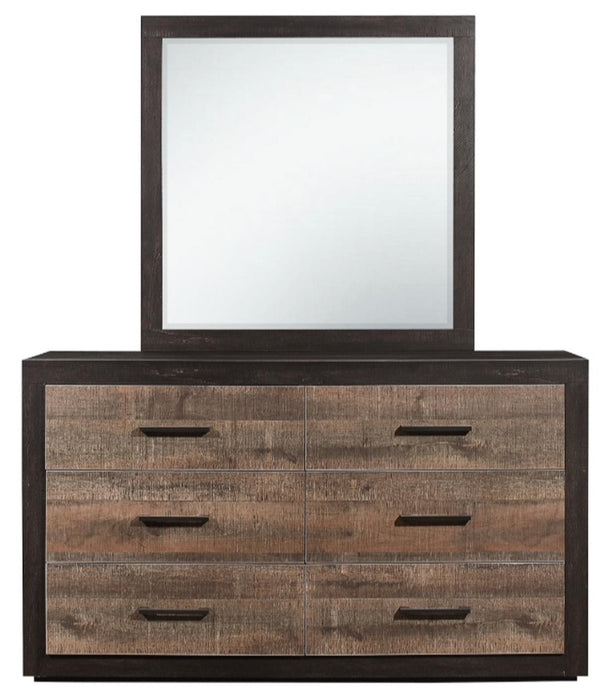 Miter Dresser in Rustin Mahogany & Dark Ebony 1762-5 - Home Discount Furniture - NJ-linden