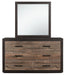 Miter Mirror in Rustin Mahogany & Dark Ebony 1762-6 - Home Discount Furniture - NJ-linden