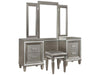 Tamsin 3pcs Vanity Dresser with Mirror in Silver Grey Metallic 1616-15 - Home Discount Furniture - NJ-linden
