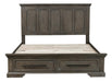 Taulon Queen Platform Bed with Footboard Storage in Dark Oak 5438-1* - Home Discount Furniture - NJ-linden