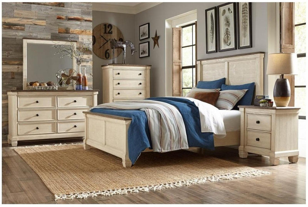 Weaver King Panel Bed in Antique White 1626K-1EK* - Home Discount Furniture - NJ-linden