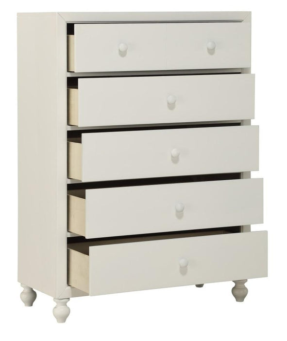 Wellsummer 5 Drawer Chest in White 1803W-9 - Home Discount Furniture - NJ-linden