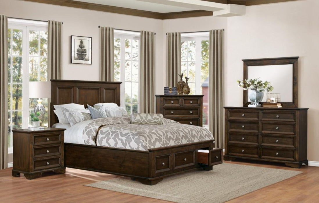 Eunice Queen Platform Bed with Footboard Storage in Espresso 1844DC-1* - Home Discount Furniture - NJ-linden