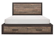 Miter Queen Platform Bed with Footboard Storage in Rustin Mahogany & Dark Ebony 1762-1* image