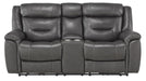 Danio Power Double Reclining Loveseat with Power Headrests in Dark Gray 9528DGY-2PWH image