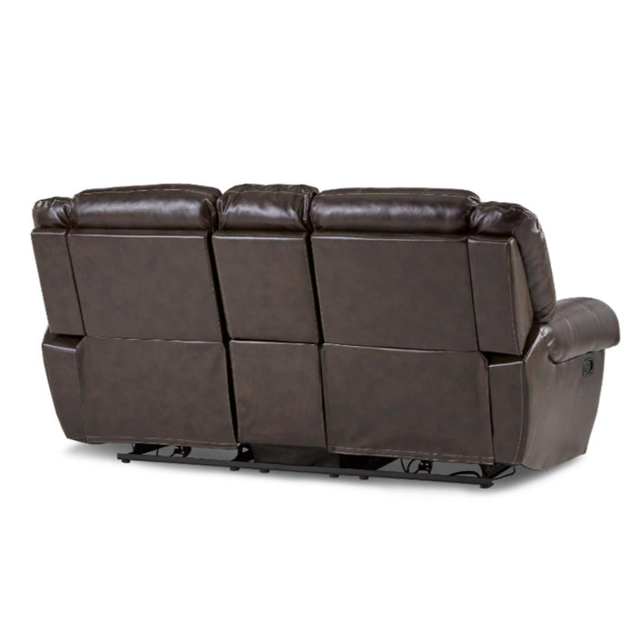 Center Hill Double Glider Reclining Loveseat w/ Center Console in Dark Brown 9668BRW-2 - Home Discount Furniture - NJ-linden