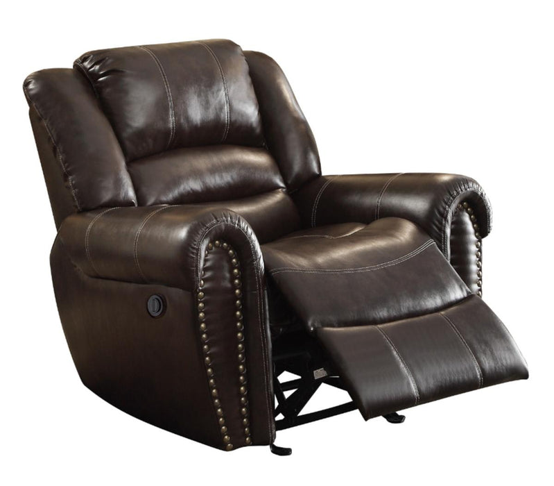 Center Hill Glider Reclining Chair in Dark Brown 9668BRW-1 - Home Discount Furniture - NJ-linden